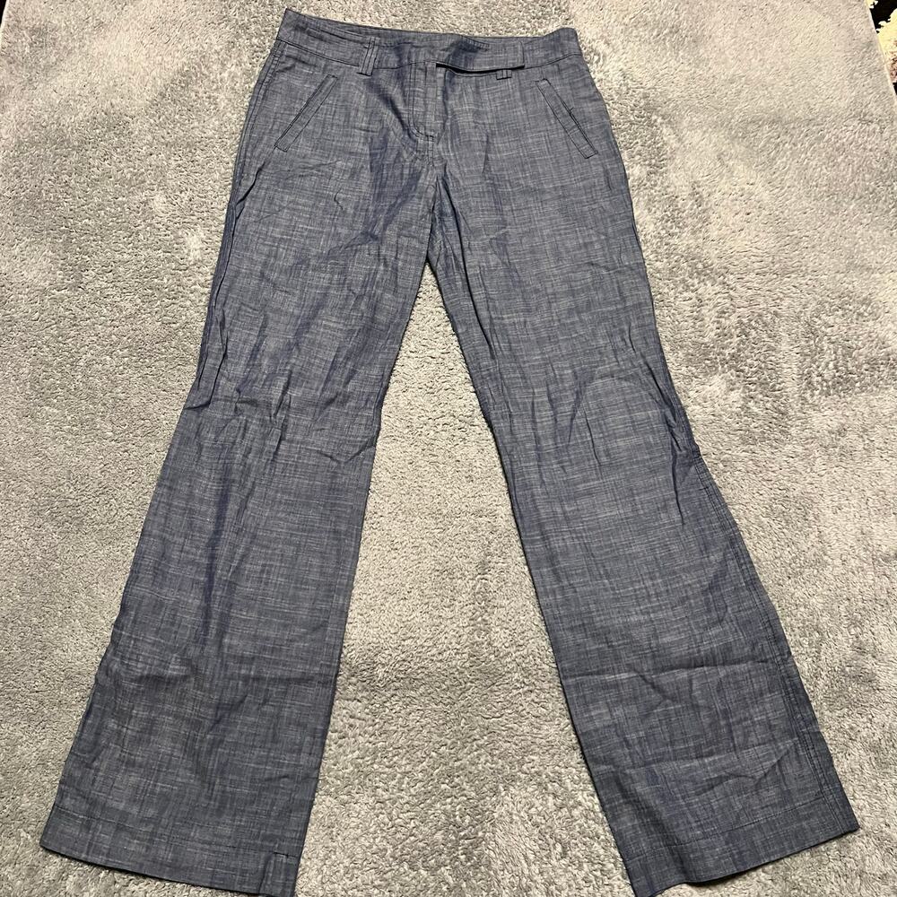 Trina Turk Pants Womens 6 Dress Blue Straight Leg Long Wide